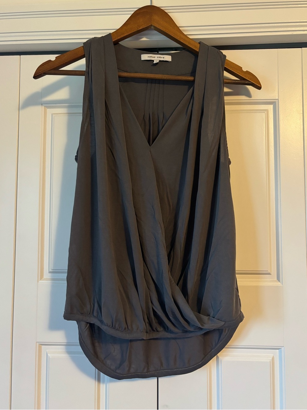☀️ Naked Zebra ☀️ charcoal grey wrap style blouse